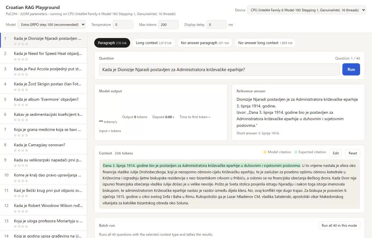 Demonstração respondendo a uma pergunta sobre um parágrafo na CPU