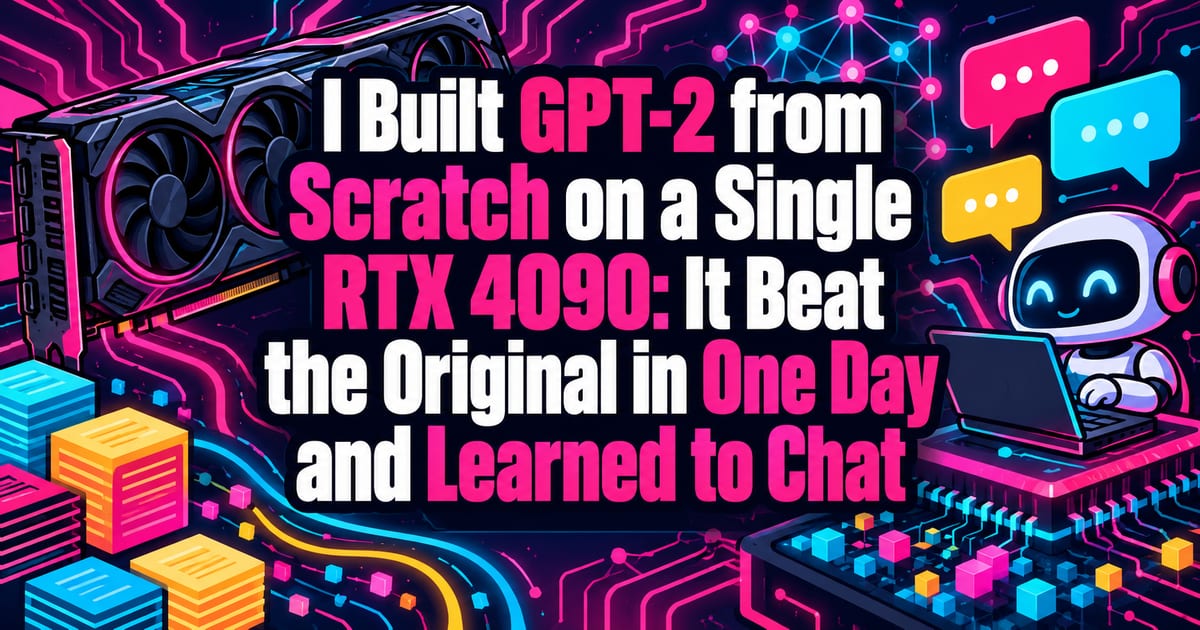 Criei o GPT-2 do zero com uma única RTX 4090. Em um dia, superei o original e ainda o fiz conversar