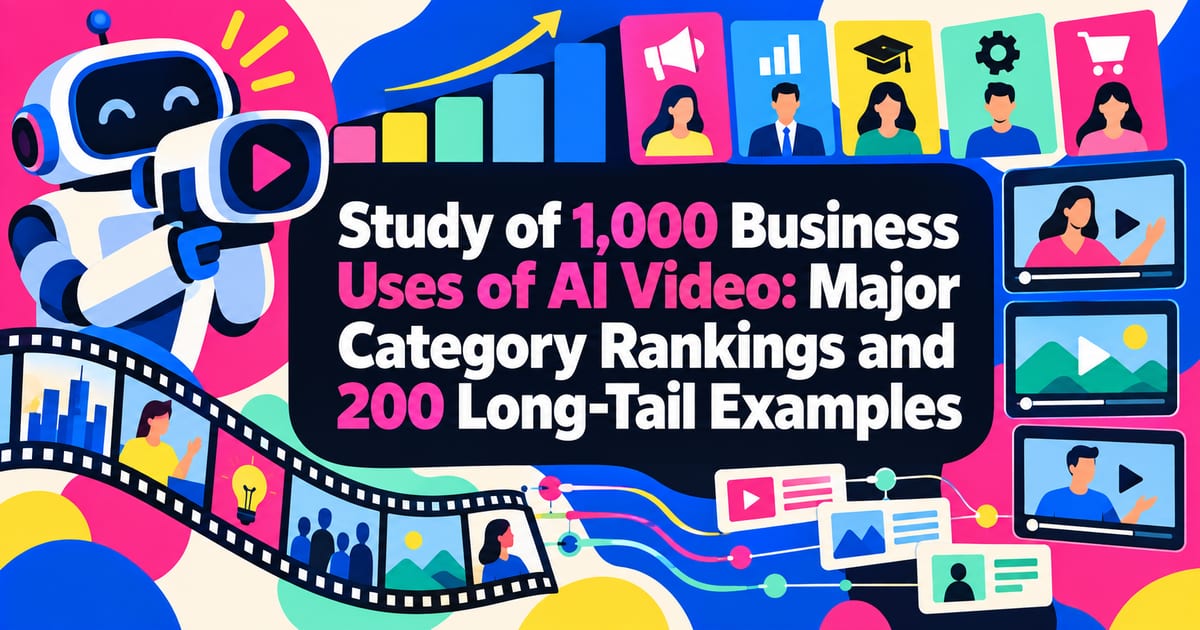 100 casos de uso empresarial de geração de vídeo com IA — de treinamento e vendas à publicidade, atendimento e RI