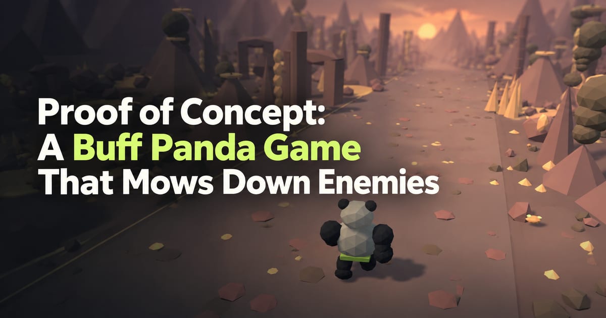 PoC de um jogo em que um panda musculoso derruba inimigos sem parar